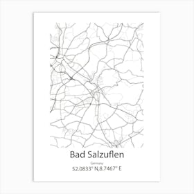 Bad Salzuflen,Germany Minimalist Map Art Print