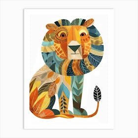 African Lion Symbolic Imagery Clipart 1 Art Print