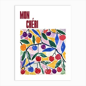 Mon Cheri Poster Cherries Matisse Style 6 Art Print