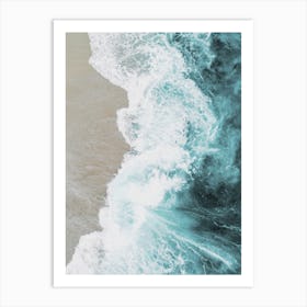 Teal Ocean Waves Art Print