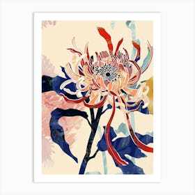 Colourful Flower Illustration Chrysanthemum 1 Art Print