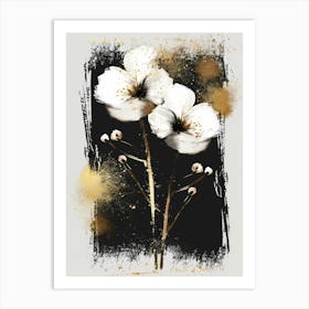 White Flowers Canvas Print Art Print