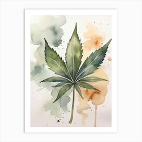 Marijuana Leaf Painting 1 Art Print