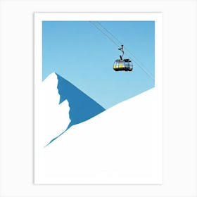 Davos, Switzerland Minimal Skiing Poster Art Print