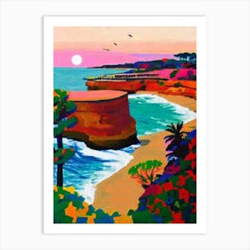 La Jolla Cove, San Diego, California Hockney Style Art Print