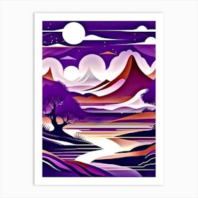 Purple Landscape 2 Art Print