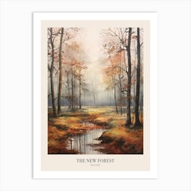 Autumn Forest Landscape The New Forest England 2 Poster Art Print