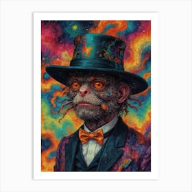 Monkey In A Top Hat Art Print