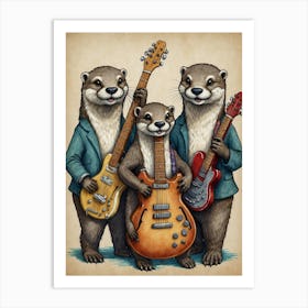 Otter Rock Band Art Print