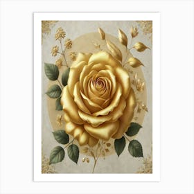 Gold Rose 2 Art Print