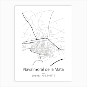 Navalmoral De La Mata,Spain Minimalist Map Art Print