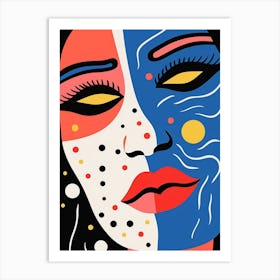 Picasso Inspired Geometric Face 4 Art Print