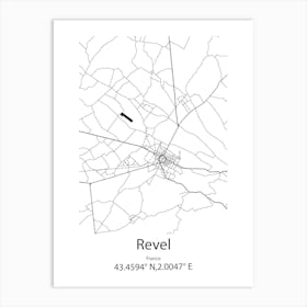 Revel,France Minimalist Map Art Print