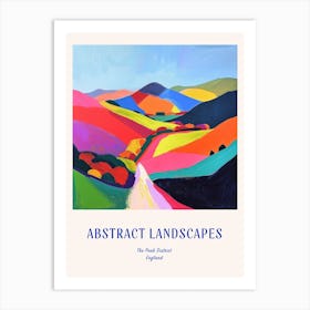 Colourful Abstract The Peak District England 3 Poster Blue Art Print