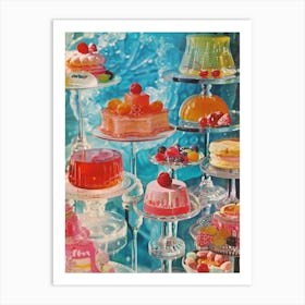 Jelly Dessert Platter Retro Collage 4 Art Print