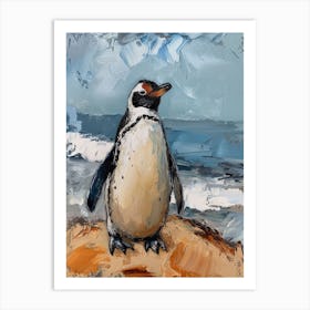 Adlie Penguin Bartolom Island Oil Painting 1 Art Print