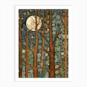 William Morris Print Moon In The Forest Art Print