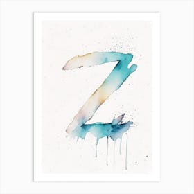 X, Letter, Alphabet Minimalist Watercolour 6 Art Print