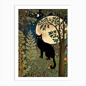 William Morris Black Cat In The Forest 14 Art Print