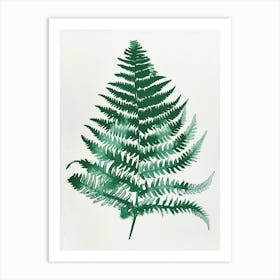 Green Ink Painting Of A Marsh Fern 1 Art Print