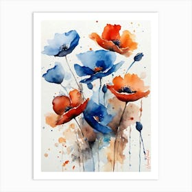 Wonderful Poppy Flowers Minimalism Art Print