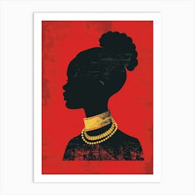 Silhouette Of African Woman 13 Art Print