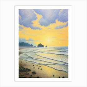 Cannon Beach Washington Retro Pop Art 10 Art Print