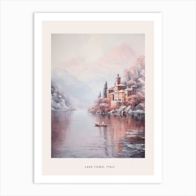 Dreamy Winter Painting Poster Lake Como Italy 1 Art Print
