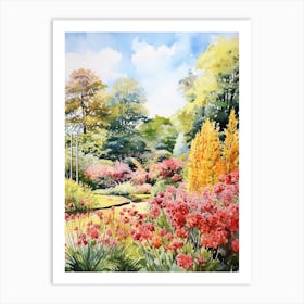 Rhs Garden Wisley United Kingdom Watercolour 2  Art Print