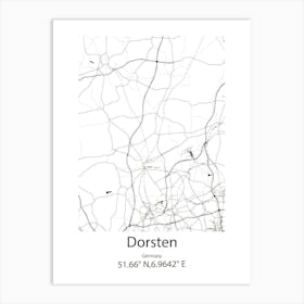 Dorsten,Germany Minimalist Map Art Print