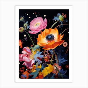 Surreal Florals Everlasting Flower 3 Flower Painting Art Print