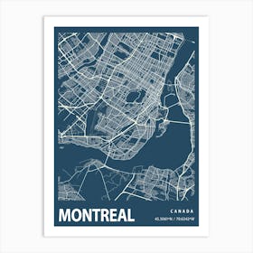 Montreal Blueprint City Map 1 Art Print