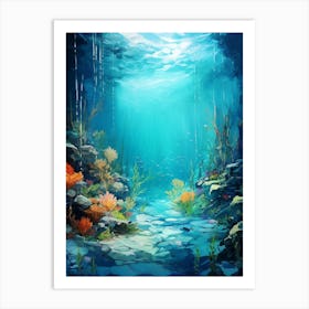 Underwater Abstract Minimalist 2 Art Print