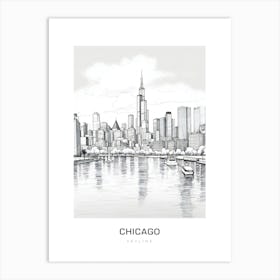 Chicago Skyline 2 B&W Poster Art Print