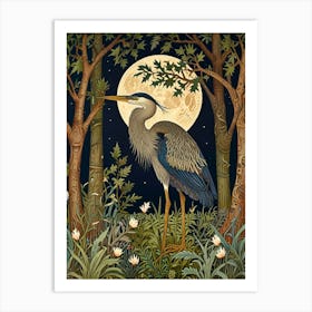 william morris Heron At Night 1 Art Print