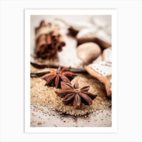 Anise Cinnamon On A Table Art Print