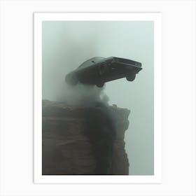 Car Over Cliff Art Print