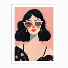 Girl With Sunglasses 5 Art Print