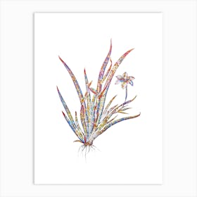 Stained Glass Lily Mosaic Botanical Illustration on White n.0270 Art Print
