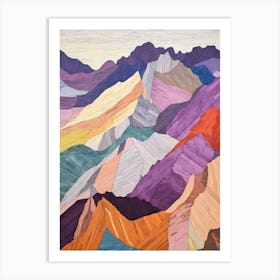 Helvellyn England 1 Colourful Mountain Illustration Art Print