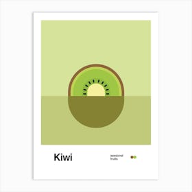 Minimalist Kiwi Poster - Seasonal Fruits Art Print Art Print