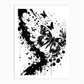 Butterfly Splatter Painting Art Print