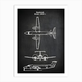 Beechcraft 1900c 1 Airplane Aircraft Decor Plane Decor Airplane Art Airplane Print Airplane Blueprint Airplane Art Va19001 Art Print