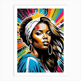 Graffiti Mural Of Beautiful Hip Hop Girl 27 Art Print