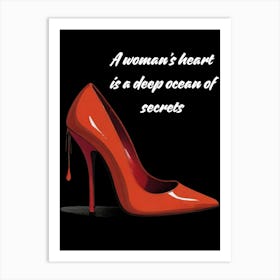 Woman'S Heart Is A Deep Ocean Of Secrets Art Print