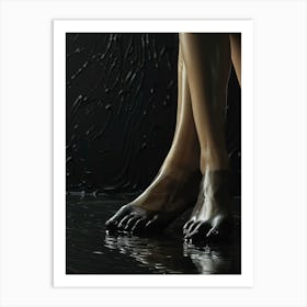 Woman'S Feet In Water Art Print