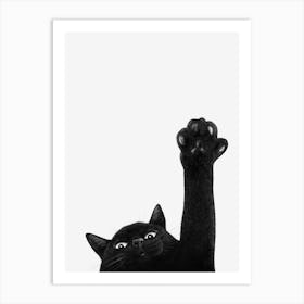 Black Cat With Paw Art Print