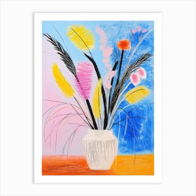 Flower Painting Fauvist Style Fountain Grass 2 Art Print