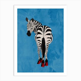Zebra In Heels Art Print
