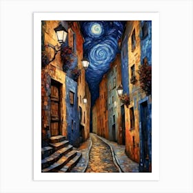 Starry Night Street Art Print